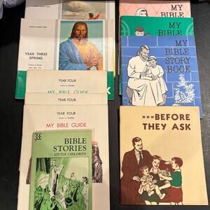 Vintage Lot of 11 Children's Bible Study Books from the 1950's-60's, PB, VG